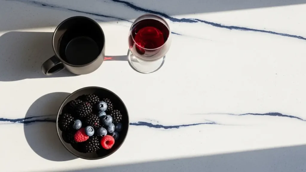 Foods and drinks to avoid after professional teeth whitening including coffee and red wine