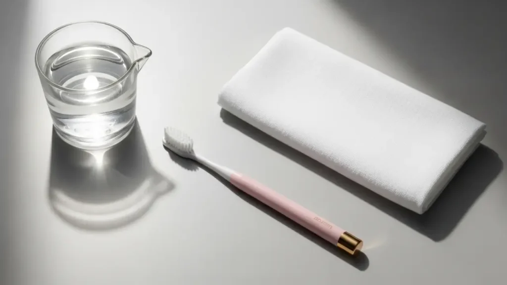 oft toothbrush and saltwater rinse for same day dental implant aftercare at home