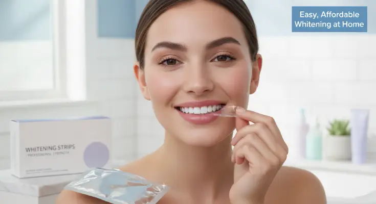 Counter whitening strips