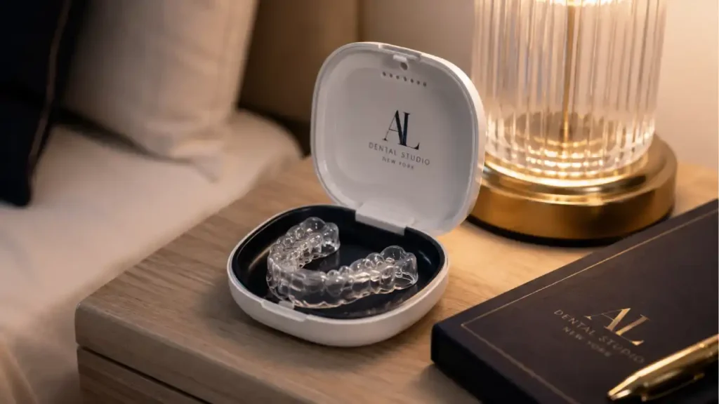 Custom dental night guard to protect teeth enamel and maintain whitening results in NYC