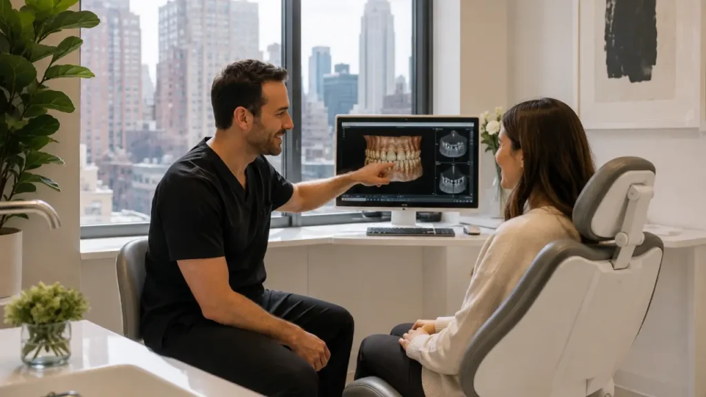 Dentist providing personalized care in a boutique dental studio in NYC